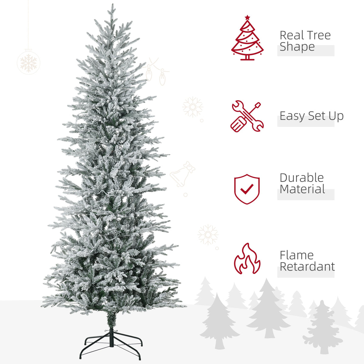7.5 ft snowy Christmas tree, view 3