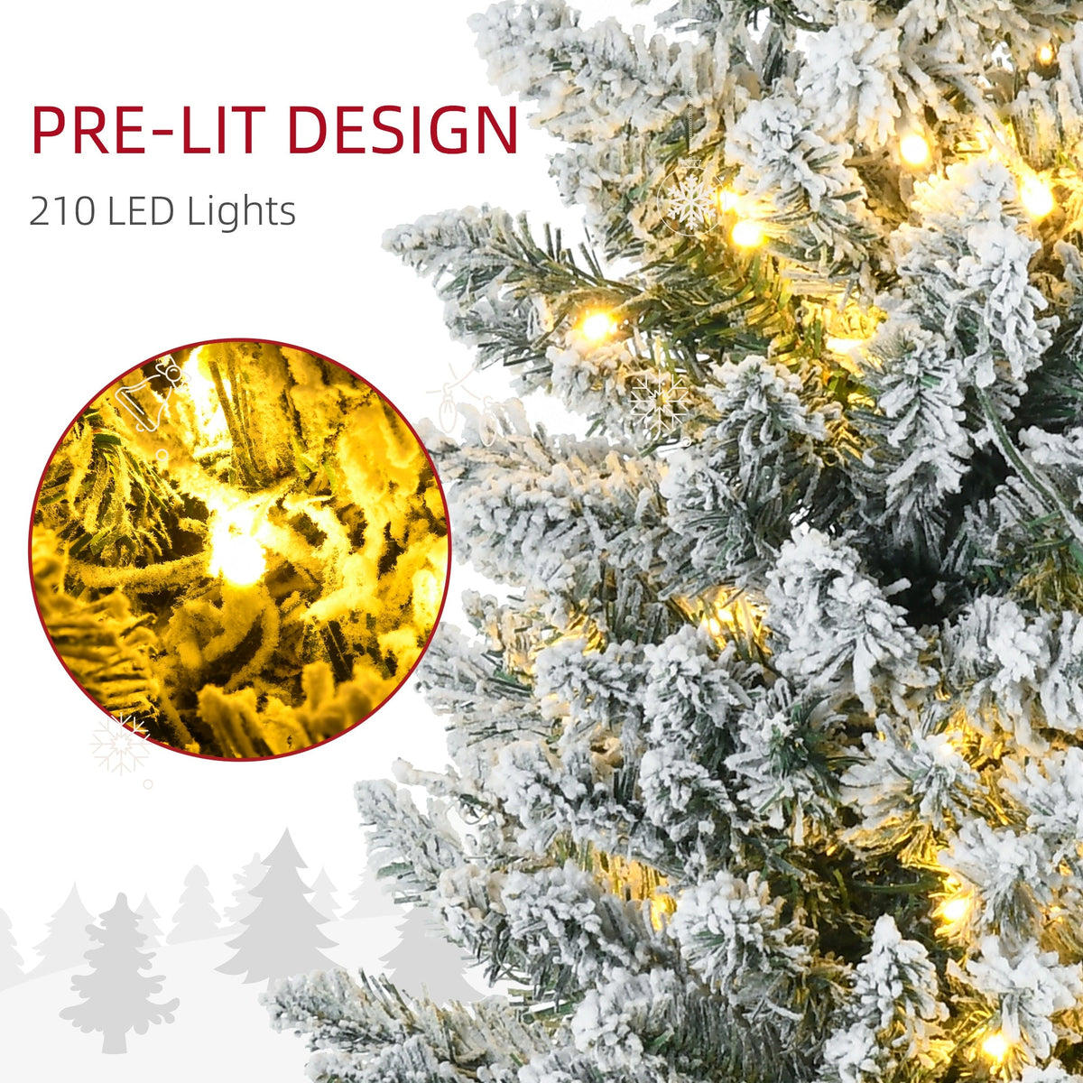 Pre-lit pencil tree, view 4