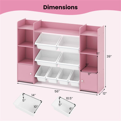 Pink Multi-Functional Kids Storage Shelf