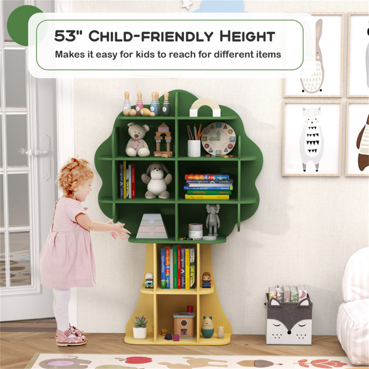 Kids Bookcase Shelf Toy Organizer
