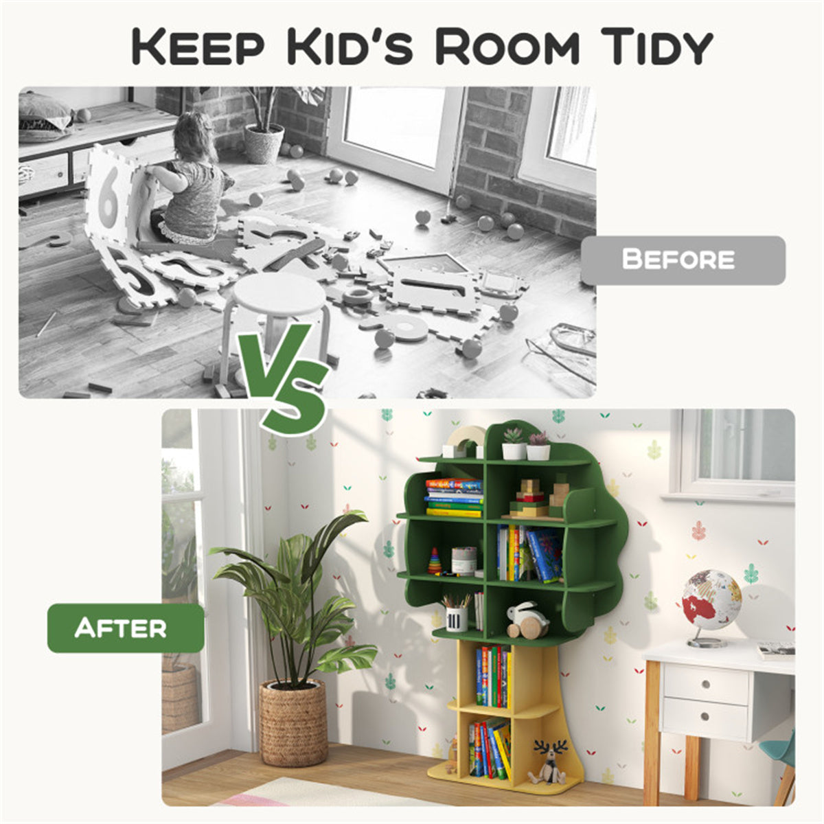 Kids Bookcase Shelf Toy Organizer