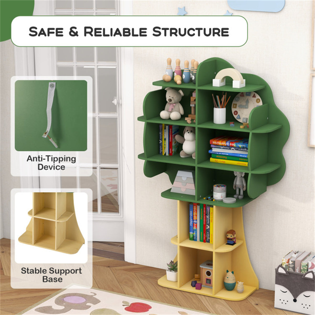 Kids Bookcase Shelf Toy Organizer
