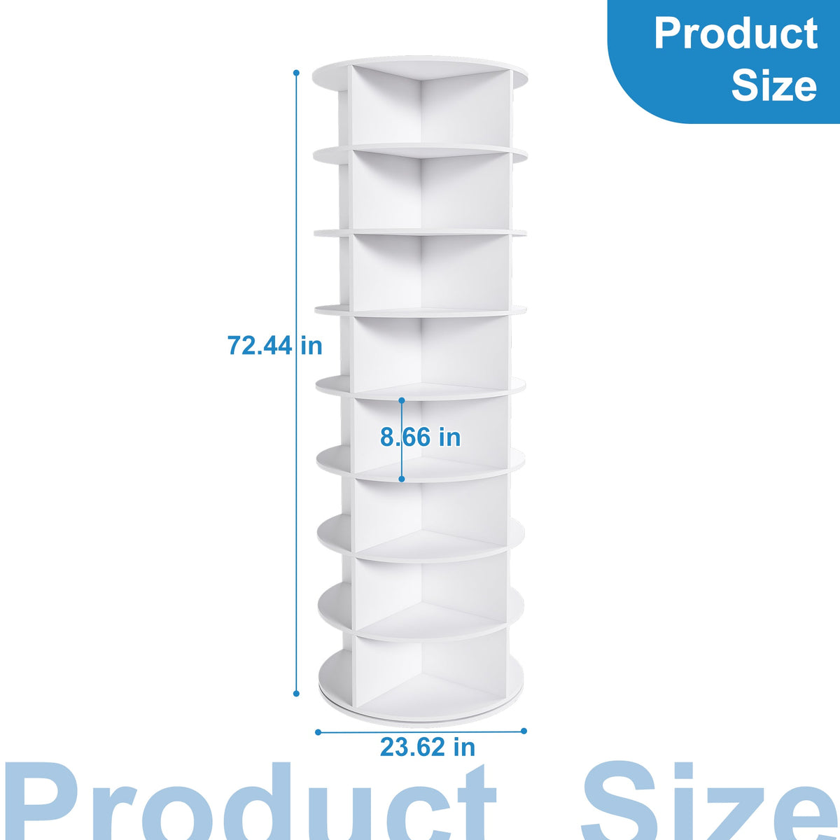 Rotating Shoe Rack Tower, 8-Tier Spinning Storage Rack