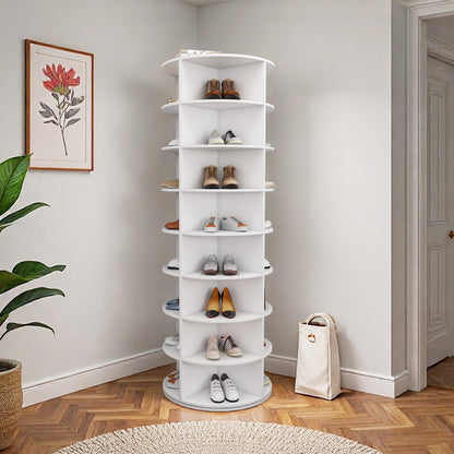 Rotating Shoe Rack Tower, 8-Tier Spinning Storage Rack