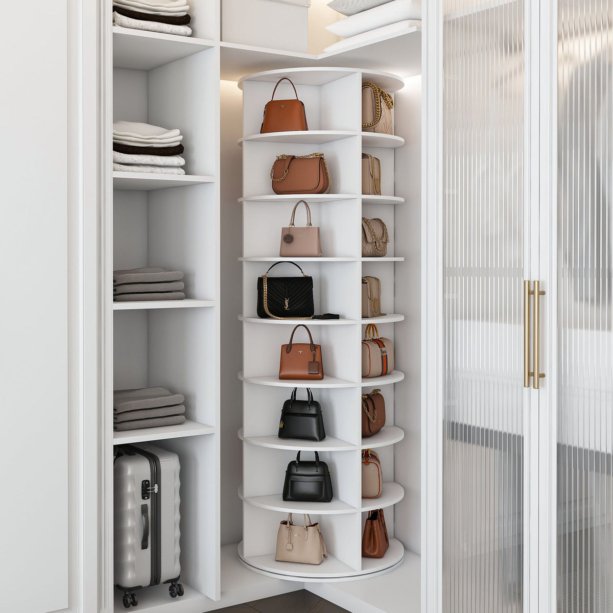 Rotating Shoe Rack Tower, 8-Tier Spinning Storage Rack