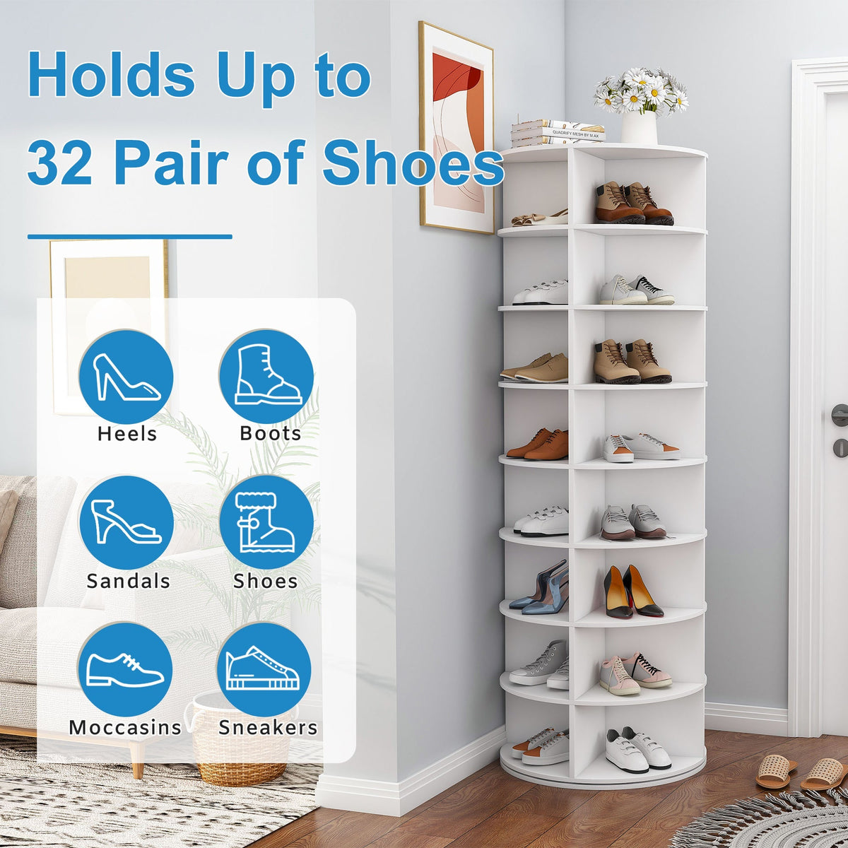 Spinning shoe and handbag tower, view 7
