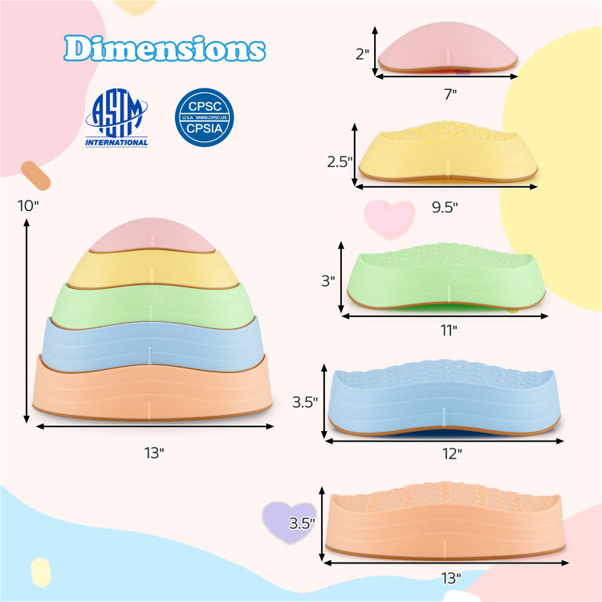 Kids Non-Slip Stepping Stones