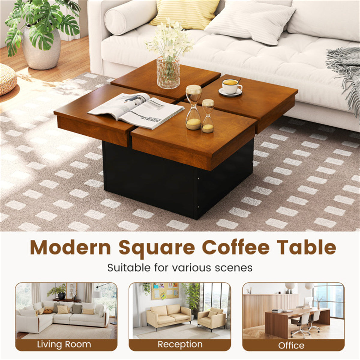 Modern Square Floating Coffee Table