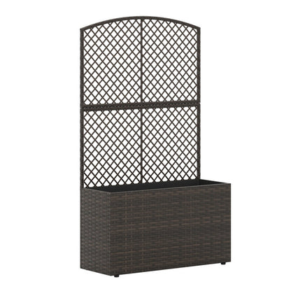 49" Brown PE Rattan Raised Garden Bed
