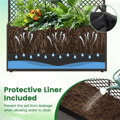 49" Brown PE Rattan Raised Garden Bed