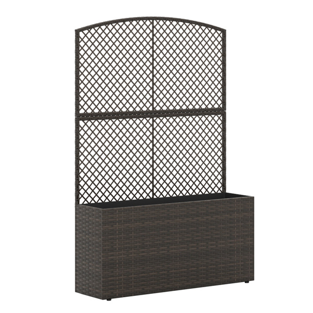 58" Brown PE Rattan Raised Garden Bed