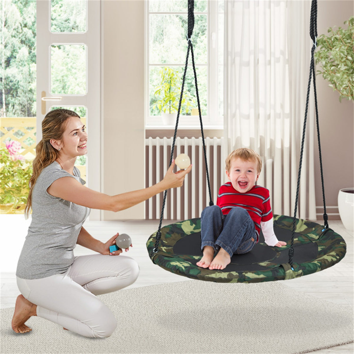 Heavy-Duty Steel Round Tree Swing