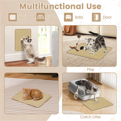 16 x 12 Inch Natural 6-Piece Cat Scratching Mats