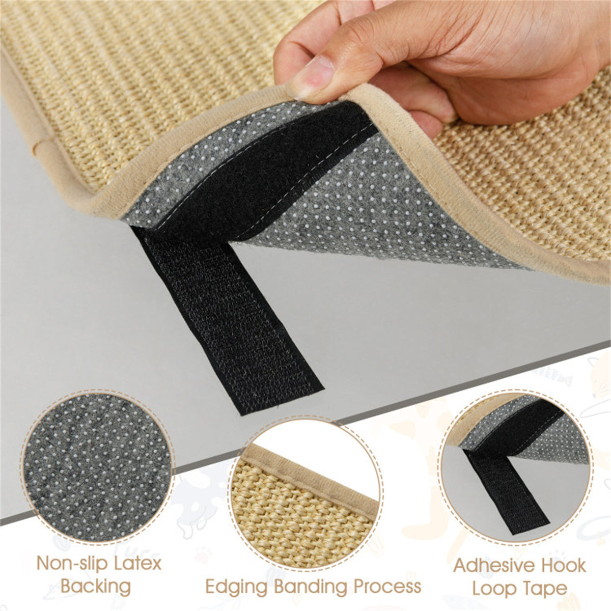 16 x 12 Inch Natural 6-Piece Cat Scratching Mats