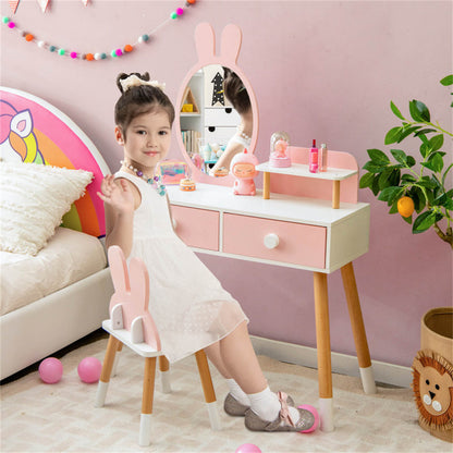2-in-1 Kids Vanity Table Set