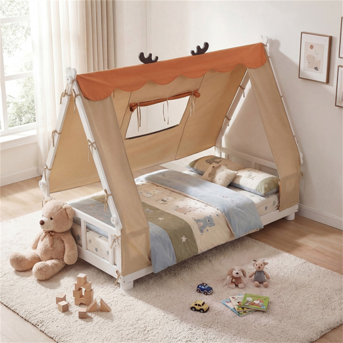 Twin Size Montessori House Floor Bed