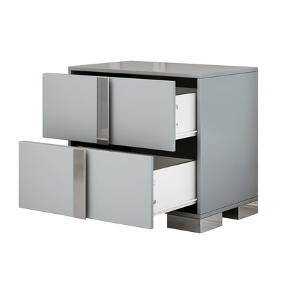 Elegant Nightstand with Metal Foot