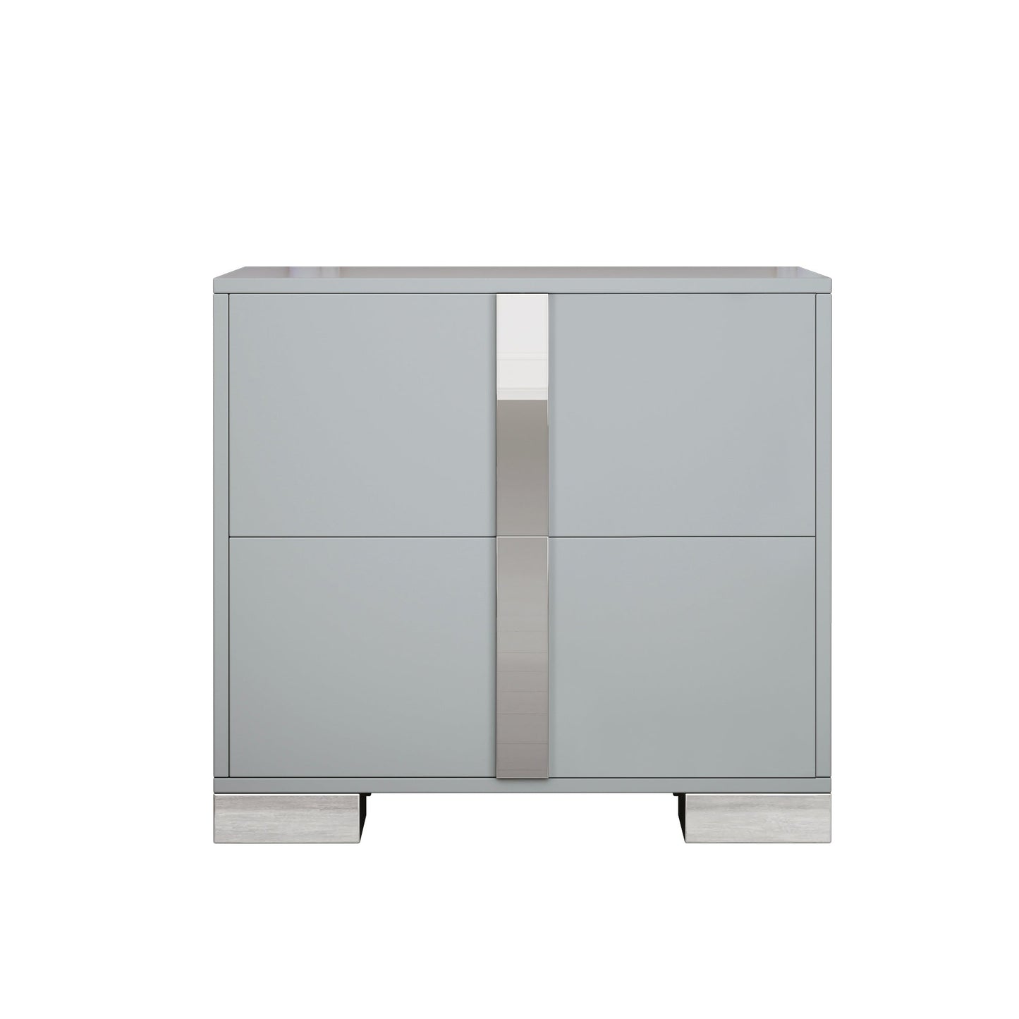 Elegant Nightstand with Metal Foot