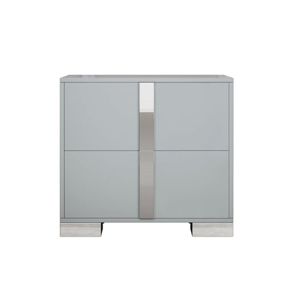 Elegant Nightstand with Metal Foot