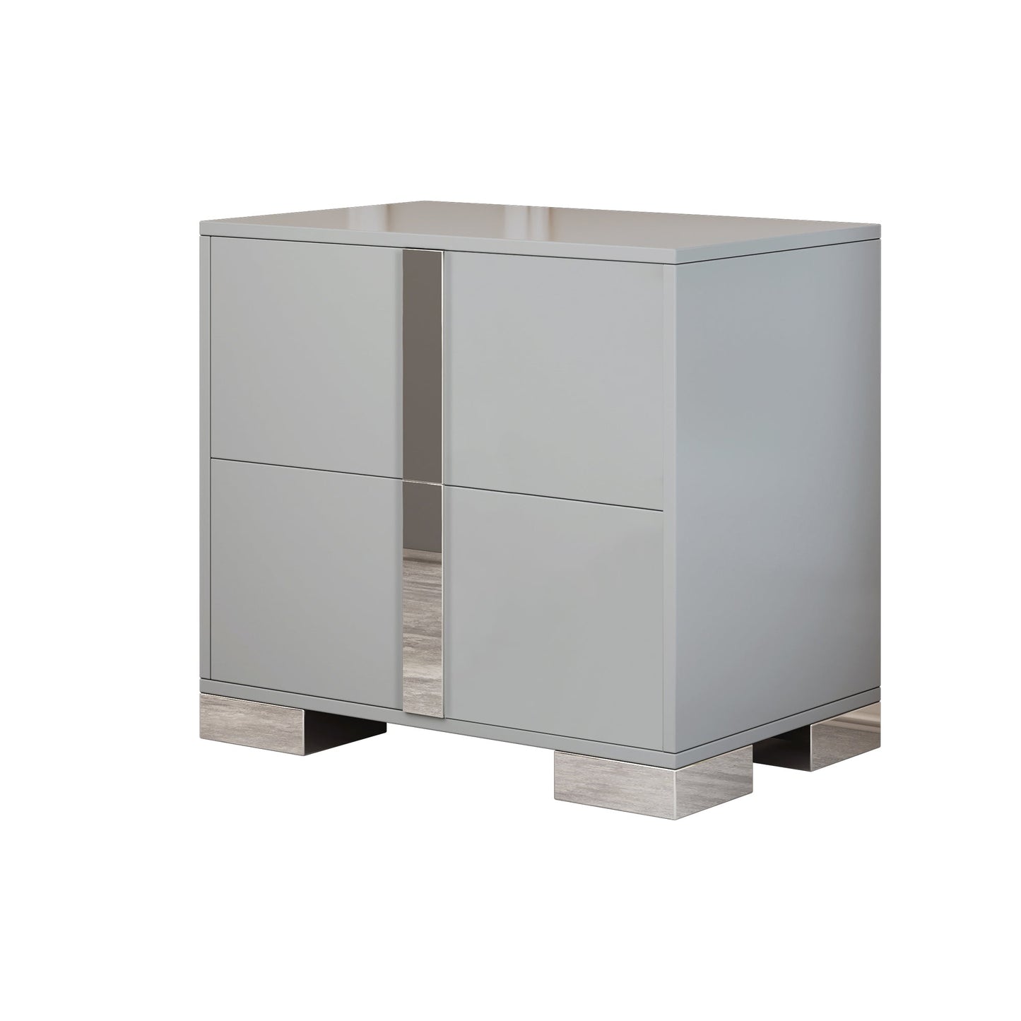 Elegant Nightstand with Metal Foot