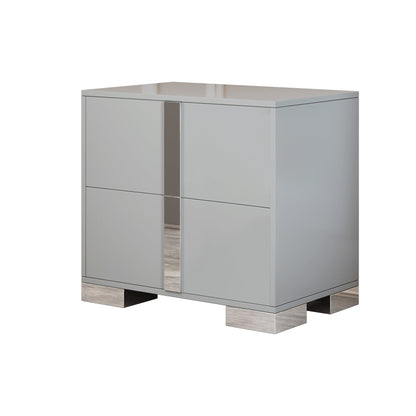 Elegant Nightstand with Metal Foot