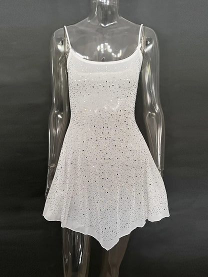 Rhinestone Decor Mini Cami Dress