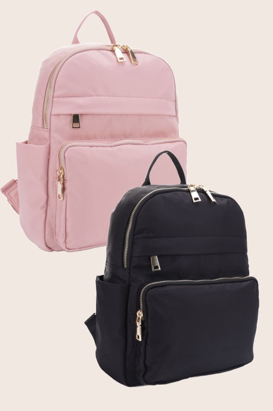 Lux Backpack with Gold Zipper Bag