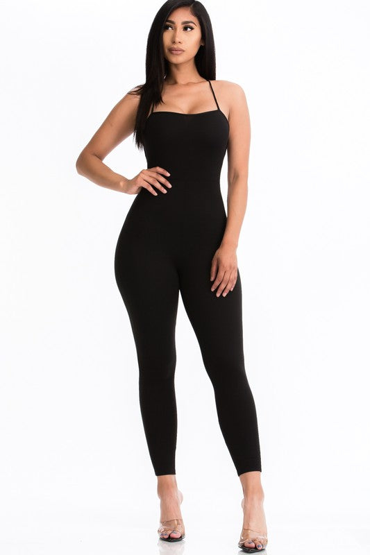 Open Back Bodycon Jumpsuit