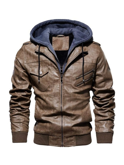Men's Full Size Zip Up Hooded Jacket