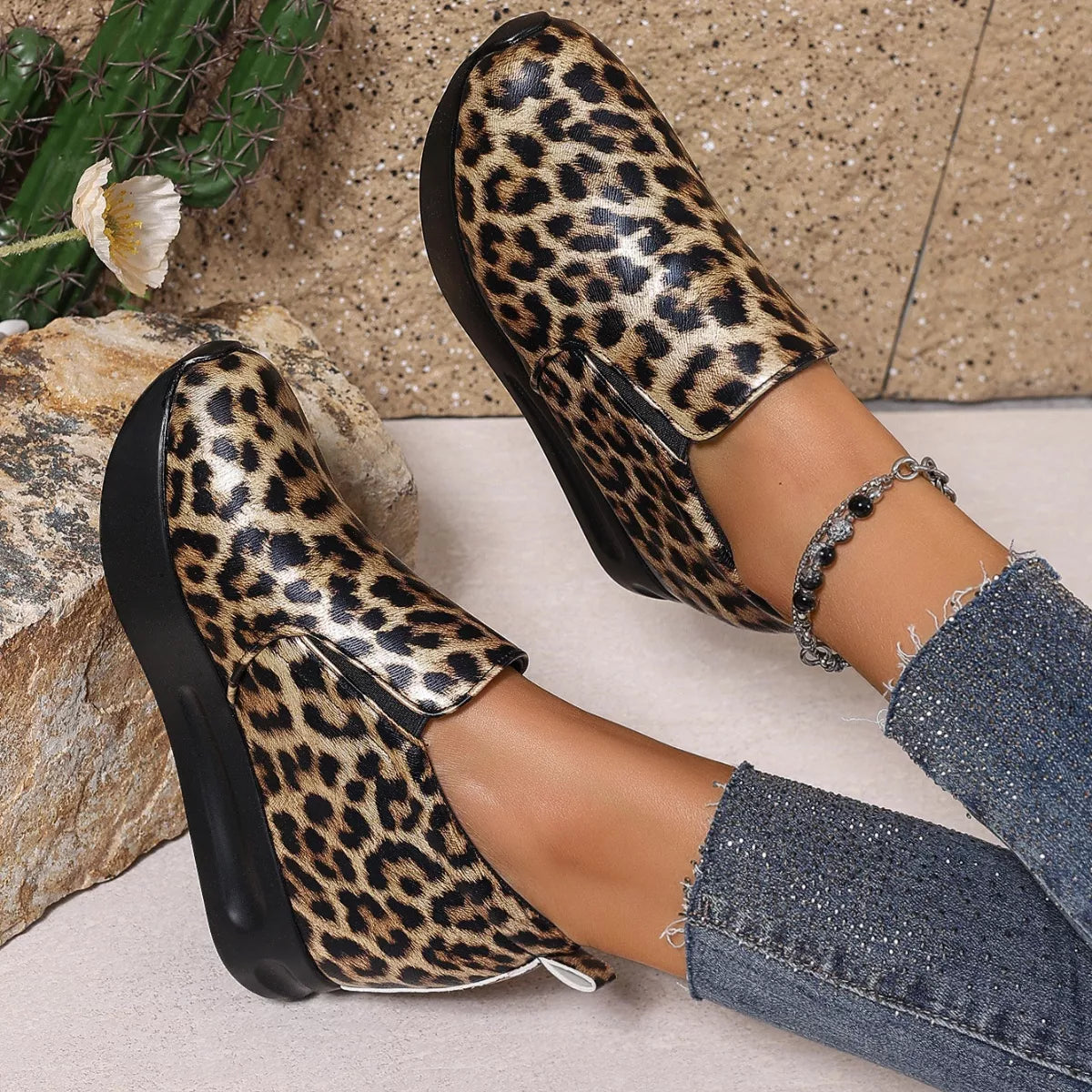 Leopard Platform Slip-Ons