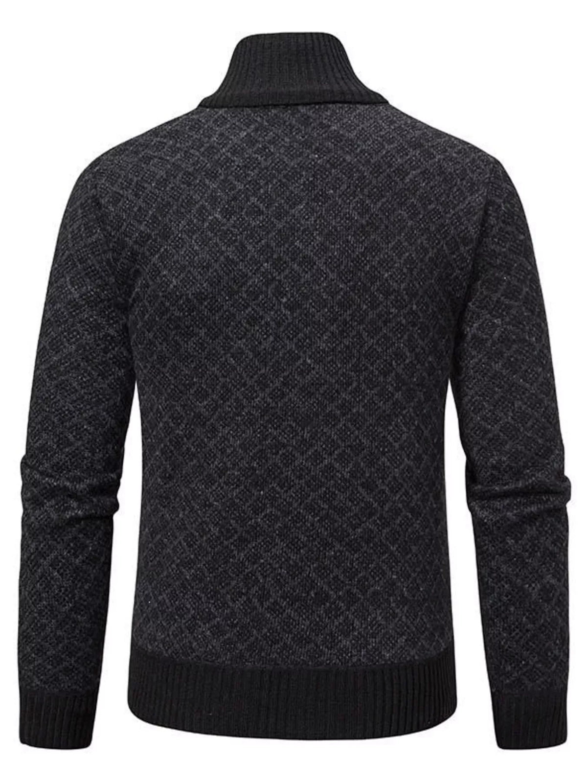 Men's Plus Size Geometric Patterned Full-Zip Cardigan