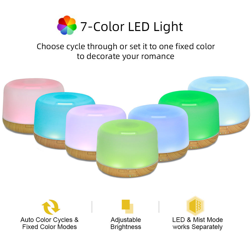 500ml Ultrasonic Essential Oil Diffuser & Humidifier with Remote