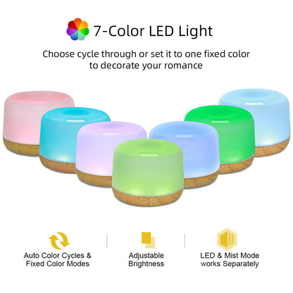 500ml Ultrasonic Essential Oil Diffuser & Humidifier with Remote