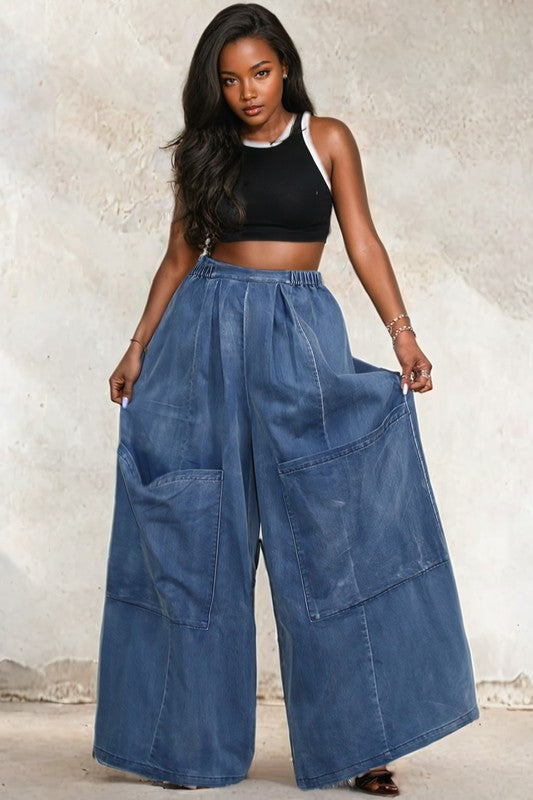 Wide Denim Pants
