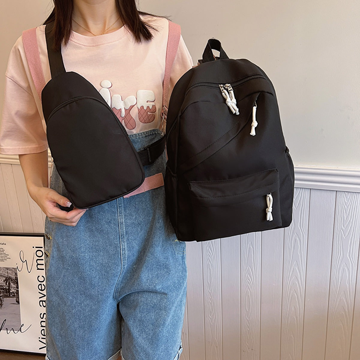 Cloth Backpack Bag and Sling Bag