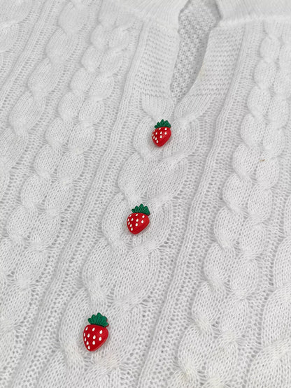 Plus Size Strawberry Cable Knit Sweater Dress