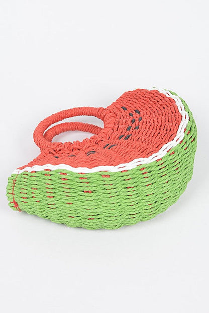 Watermelon Basket Straw Clutch