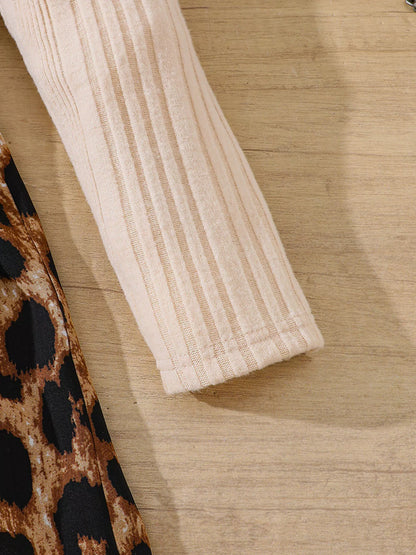 Children's Leopard Print Long Sleeve Dress