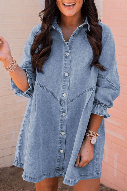 Long Sleeve Denim Mini Dress