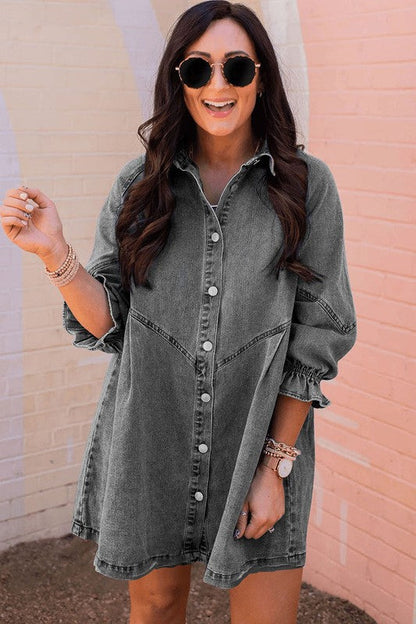 Long Sleeve Denim Mini Dress