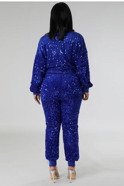 CHIC SEQUIN TWO PIECE PANT SET