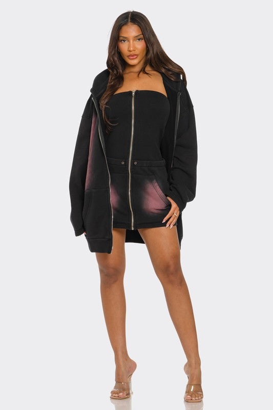 Oversized Hoodie and Dress Set