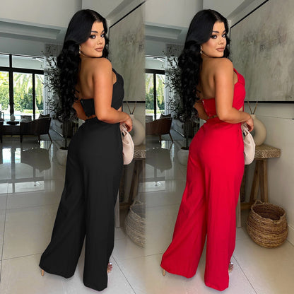 Butterfly knot casual pants set