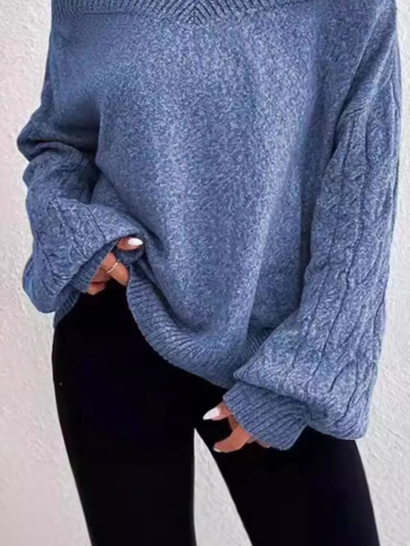 Cold Shoulder Turtleneck Sweater