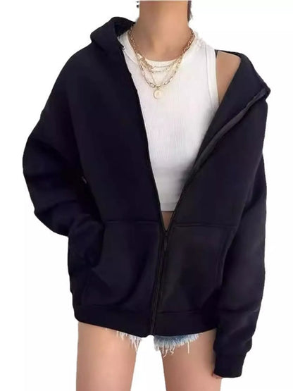 Curvy women's zip-up hoodie, view 8