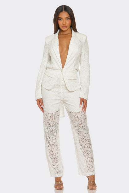 Lace Ensemble Pants Suit