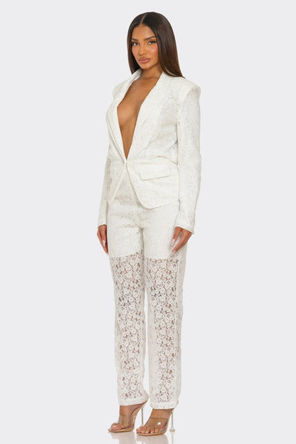 Lace Ensemble Pants Suit