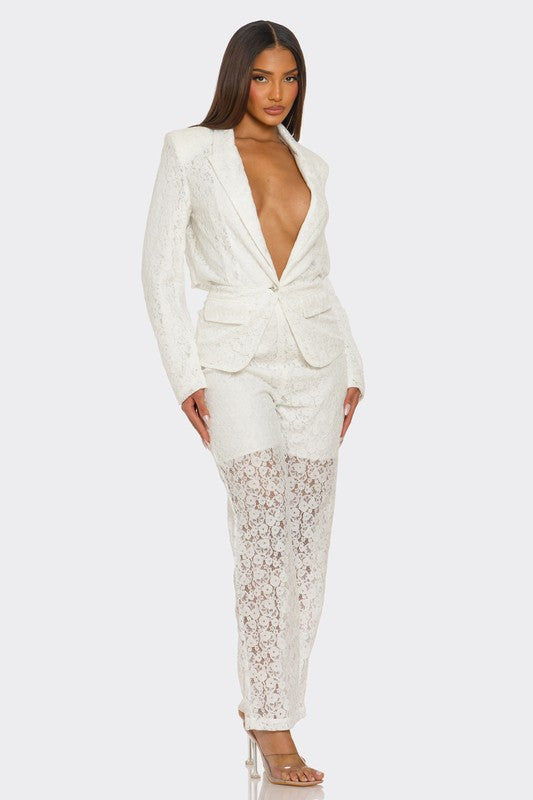 Lace Ensemble Pants Suit