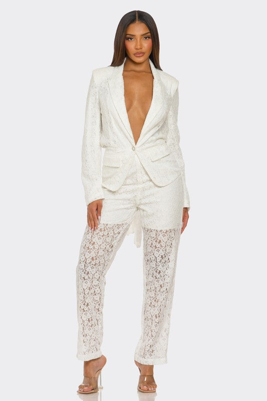 Lace Ensemble Pants Suit