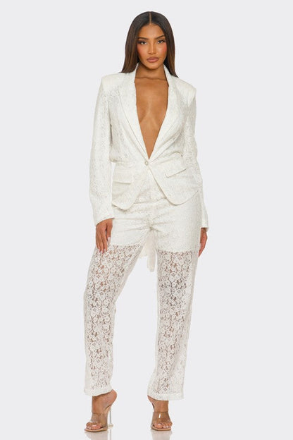 Lace Ensemble Pants Suit